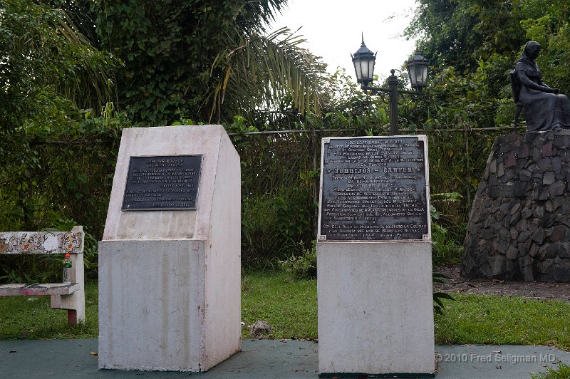 20101202_101753 D3.jpg - Plaques atop Anjon Hill commemorating the Torrijos-Carter Treaty of 1977 turning the canal over to Panama by 1999